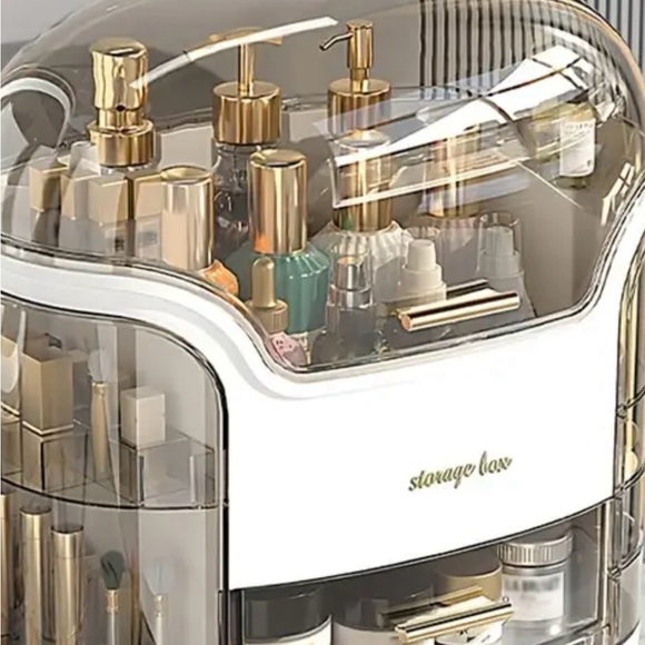 KME Transparent WhiteTabletop Cosmetic Organizer Box - Picture 2 of 6